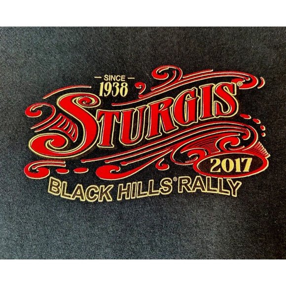 Gildan Sturgis Motorcycle Black Hill Rally Mt Rushmore 2017 T Shirt  Sz L Tee - Picture 2 of 6